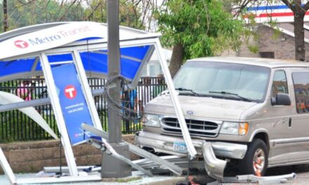 Six injured, three critical after van plows into bus shelter